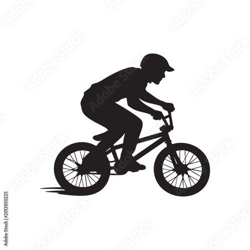 Mountain Bike Rider Silhouette Vector