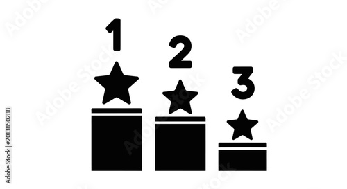 Bild auf Leinwand Winner podium with stars and numbers one, two, and three