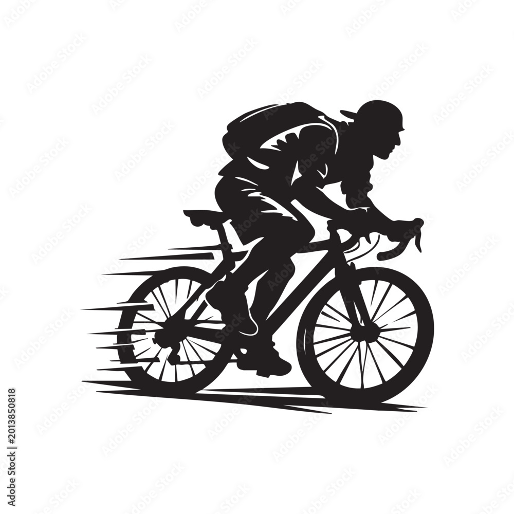 Fototapeta premium Mountain Bike Rider Silhouette Vector