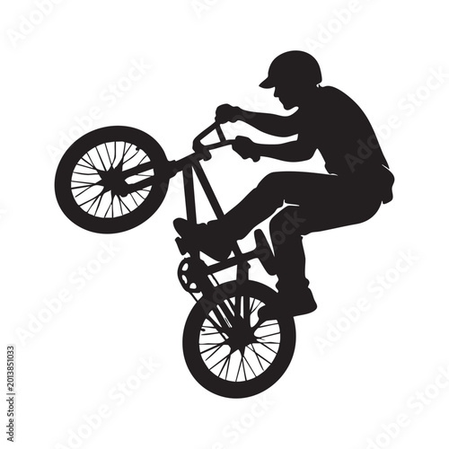 Mountain Bike Rider Silhouette Vector
