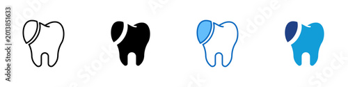 Bild auf Leinwand Chipped Tooth Multiple Style Icon Design Vector - Tooth with chipped edge repres