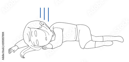 何もやる気がおきない女性　白　漫符　