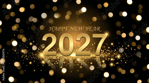 Golden new year 2027 celebration background