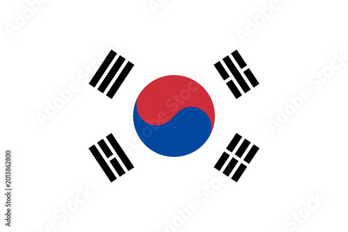 фотографія South korea flag illustration on transparent background, stylized flag of South