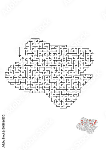 Fotografía Maze logic game with labyrinths transparent find out quiz finding exit path