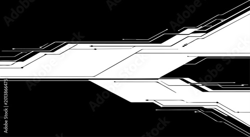 Abstract technology technology futuristic black cyber line on white design modern background vector