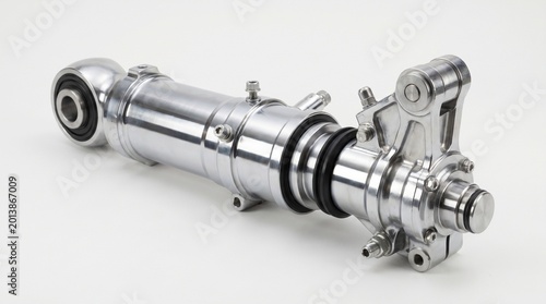 Aircraft landing gear assembly with hydraulic actuator and polished metal components