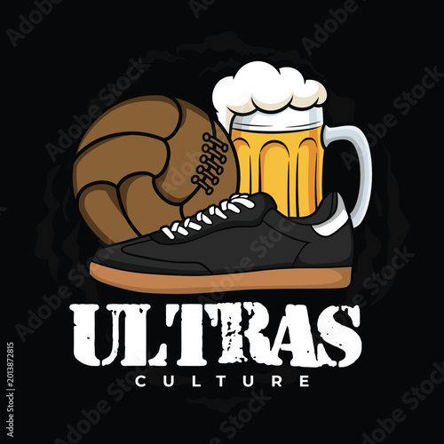 Obraz na plátně ultras culture casual football hooligan football fans sticker logo vector design