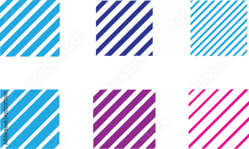 Hatch pattern set, abstract line texture seamless background vector collection.
