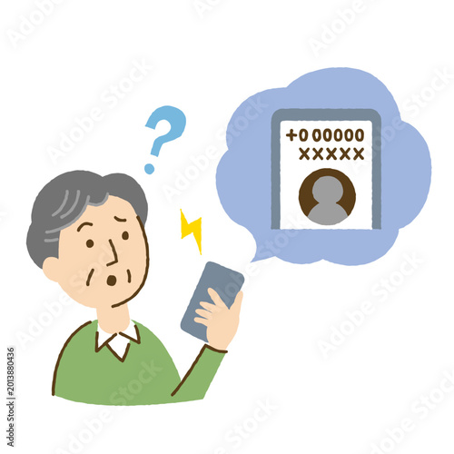 迷惑電話に困るシニアの男性