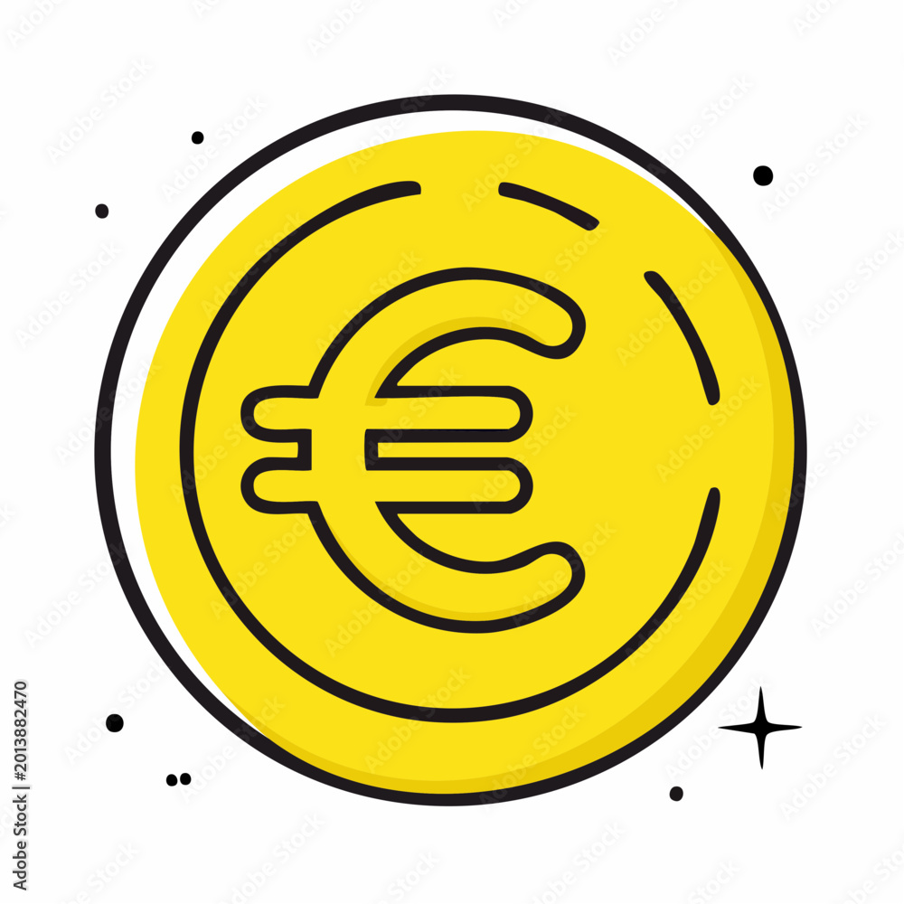 Obraz premium Euro Coin Icon