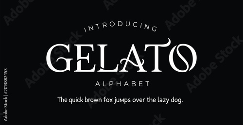 Elegant gelato display font text alphabet showcase