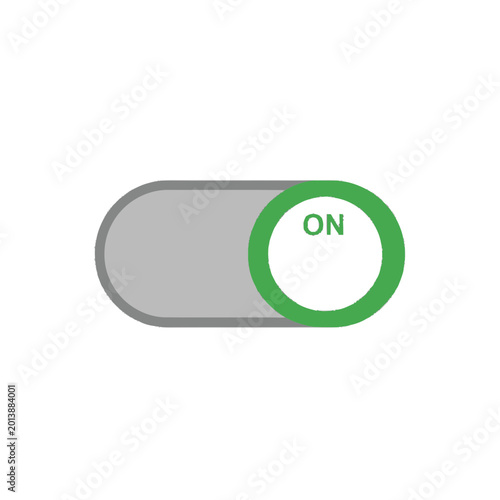 Green toggle switch button on position.