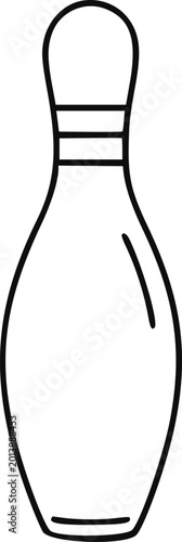 Fotografie Bowling pin stands upright as a singular piece of equipment for a competitive recreational game
