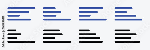 Foto Text align icon vector set