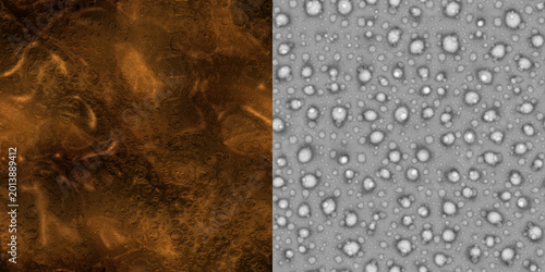 Fotografie Seamless pattern of beer bubble foam on glass surface
