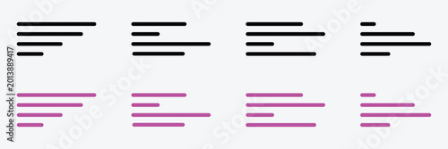 Quadro su tela Text align icon vector set
