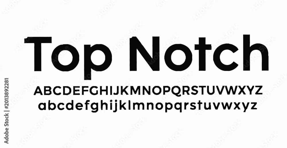 Obraz premium Bold top notch sans serif abc alphabet letters display