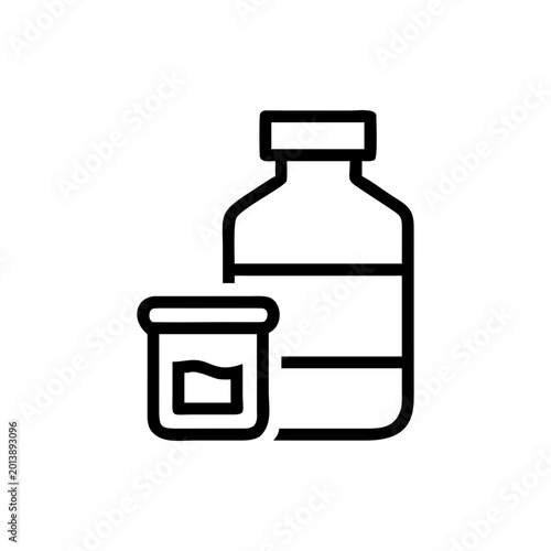 Medicine Storage Line Icon – Pharmaceutical Cabinet, Medical Drug Storage and Healthcare Medication Outline Vector