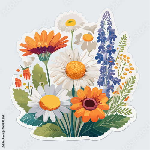 Vibrant Bouquet of Wildflowers and Daisies