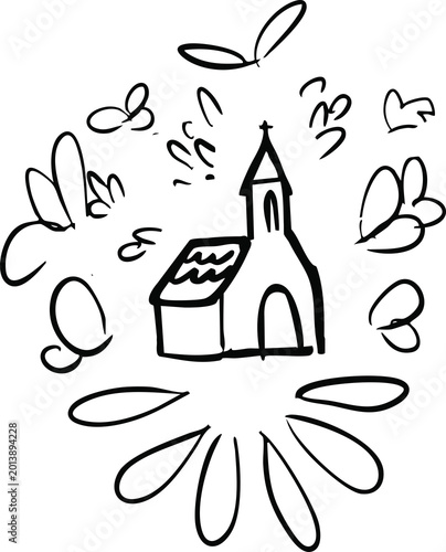 Foto Sketch of a church