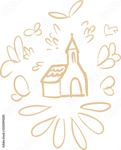 Tableau sur toile Sketch of a church