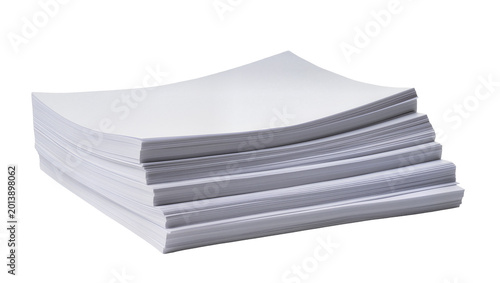 фотографія Isolated ream of crisp white copy paper, fanned out, ready for printing or offic