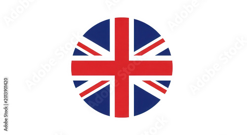United kingdom flag icon in a simple circle shape isolated on transparent background