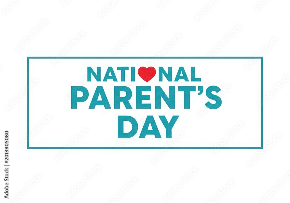 Fototapeta premium National parents day celebration with heart symbol on white background