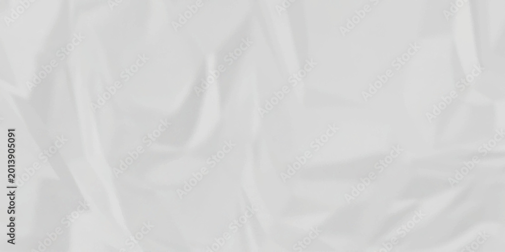 Obraz premium Crumple crushed white paper obsolete rumple craft design. wrinkle ripped cardboard crumple aged closeup recycled document grunge paper background.