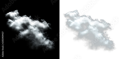 Foto Fluffy cloud appears floating on a clear, transparent background