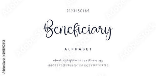 Schilderij op canvas signature Font Calligraphy Logotype Script Brush Font Type Font lettering handwritten