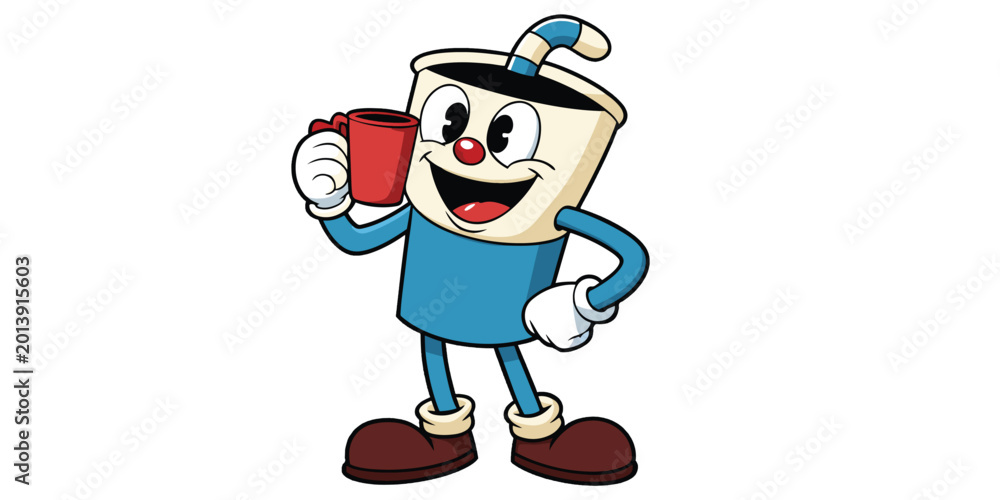 Obraz premium cartoon illustration of a man with boxing gloves