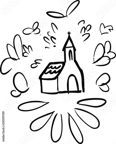 Foto Sketch of a church