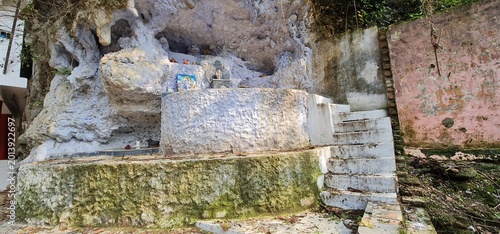 Scenic View of Religious Architecture and Stone Steps within the Holy Tapkeshwar Mahadev Temple Area