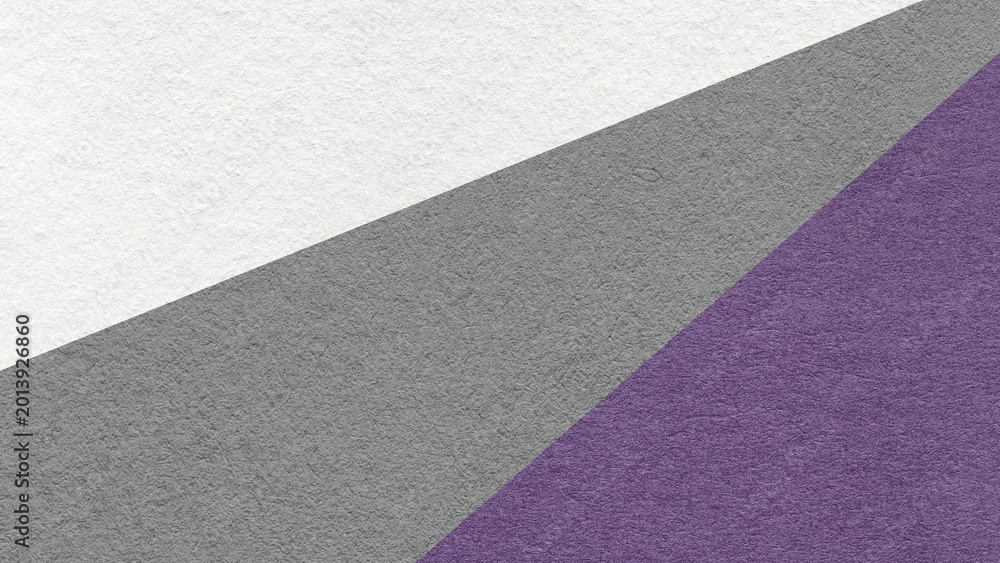 Fototapeta premium Abstract geometric paper texture background with white, gray, violet diagonal split. Rays pattern decorative backdrop
