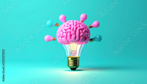 Brain Light Bulb Concept Highlighting Creativity Innovation and Connection Between Intelligence and Bright Ideas