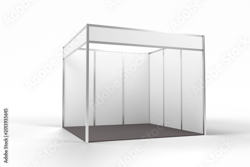 Εκτύπωση καμβά White blank indoor trade exhibition booth standard stand for presentation in per