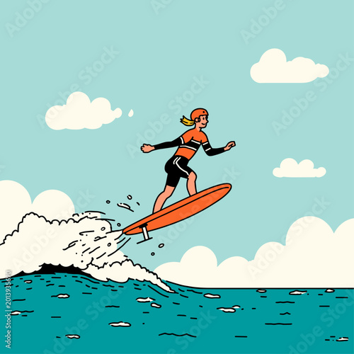 Tableau sur toile Wingfoil Rider Jumping Wave with Vibrant Turquoise Wing