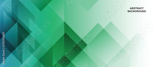 Quadro su tela Geometric abstract background with overlapping teal and white triangles