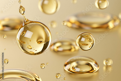 water drops on a golden background