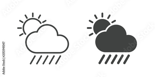Tableau sur toile Weather icon. Line and glyph solid icon