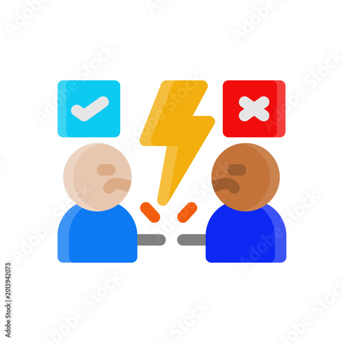 Cuadro en lienzo conflict simple flat icon illustration