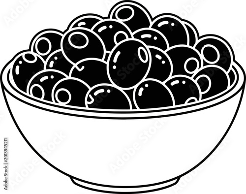 Fotografija Black Olives in a Bowl.
