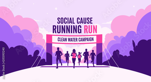 Activism Run Rally for Clear Water Conservation to Support Global Charity Goals