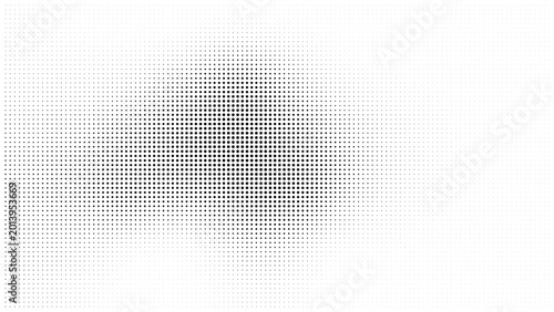 Abstract pattern of black dots fading into white background with dot matrix abstract halftone background geometric
