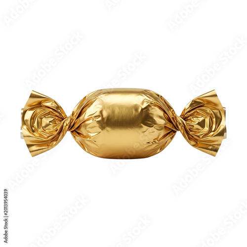 Quadro su tela Single candy wrapped in shiny gold foil