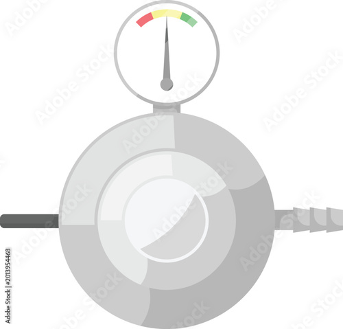 Gas Pressure Regulator Flat Illustration. Clean Icon Design Element Isolated on White Background