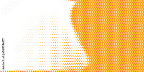 A dynamic abstract background featuring a halftone dot pattern with a gradient transition from dense black dots to sparse white space, creating a modern and graphic design element.