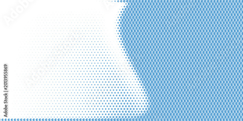 A dynamic abstract background featuring a halftone dot pattern with a gradient transition from dense black dots to sparse white space, creating a modern and graphic design element.